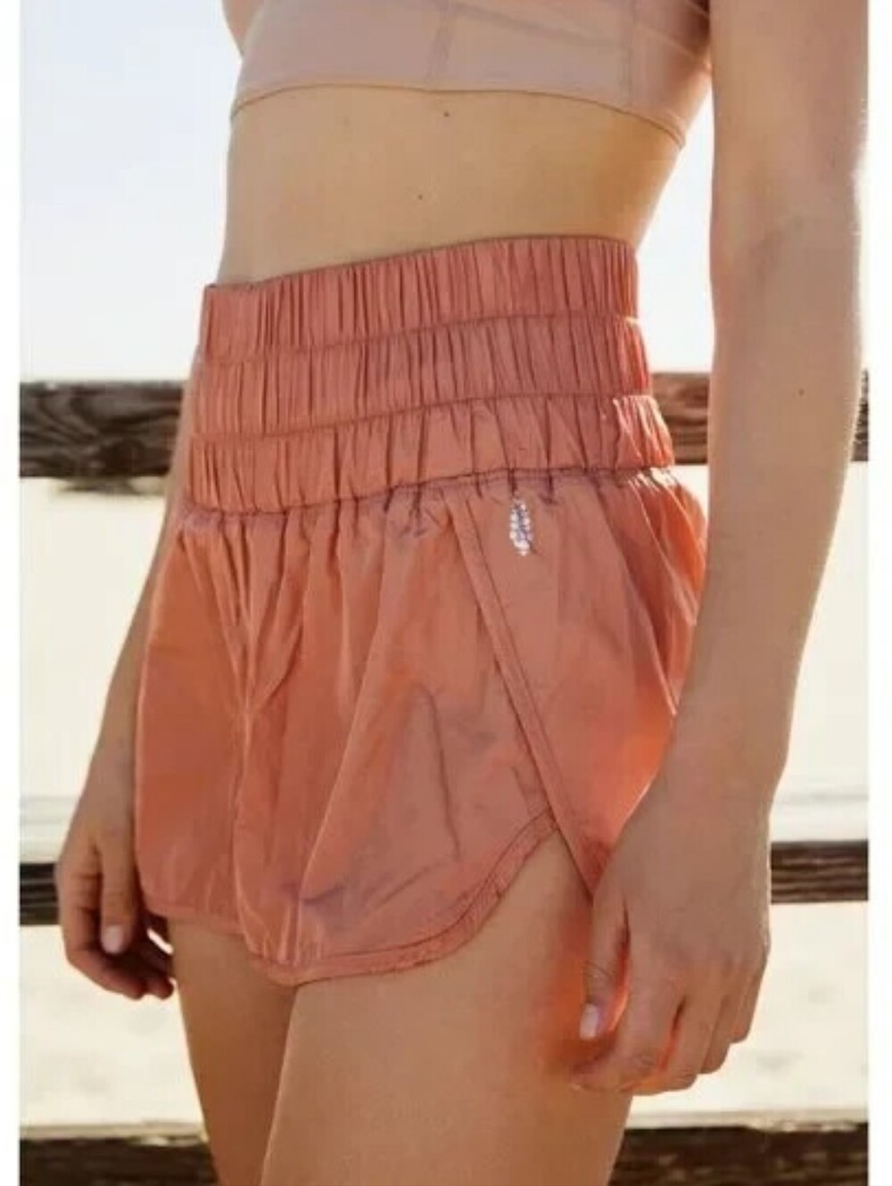 Free People Movement High-Waist Peach Women’s Athletic Shorts